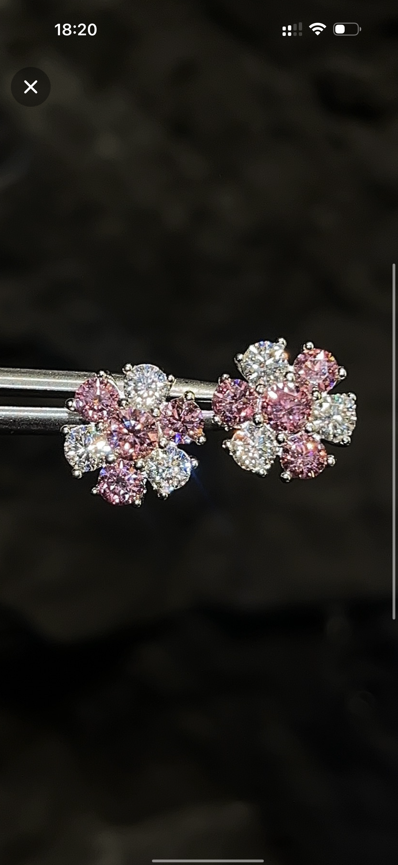 Pink Petal Diamond Earrings