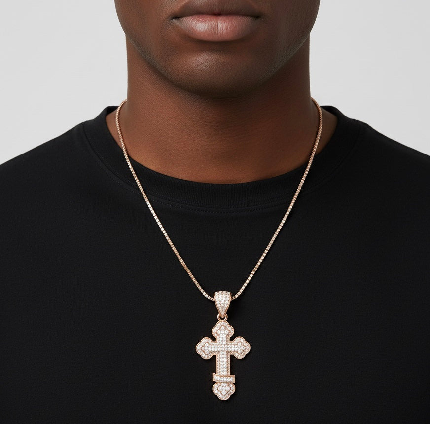 Lagacy Cross Pendant with 2mm tennis chain.