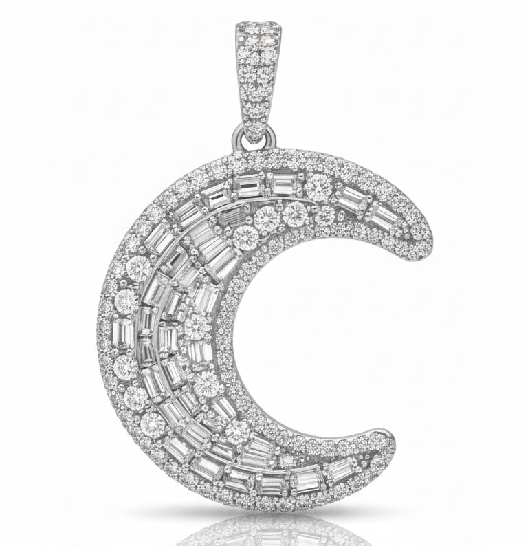 Dream Moon pendant with 2mm tennis chain