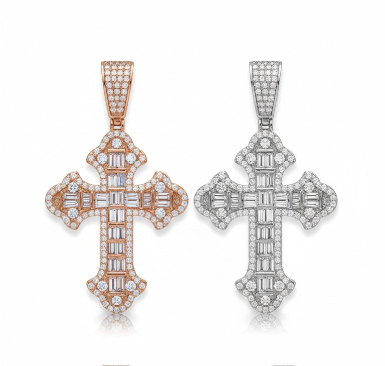 Legacy Cross Pendant with 4mm tennis chain.